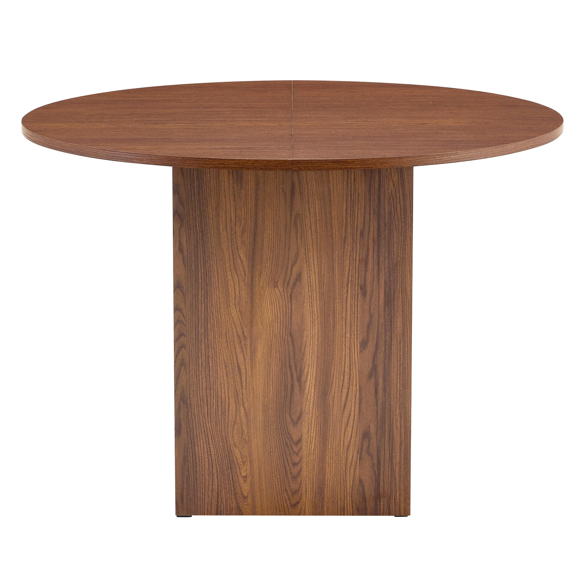 OKWISH JÍDELNÍ stůl 100/100/76 cm ořechový z MDF s otevřenými úložnými přihrádkami