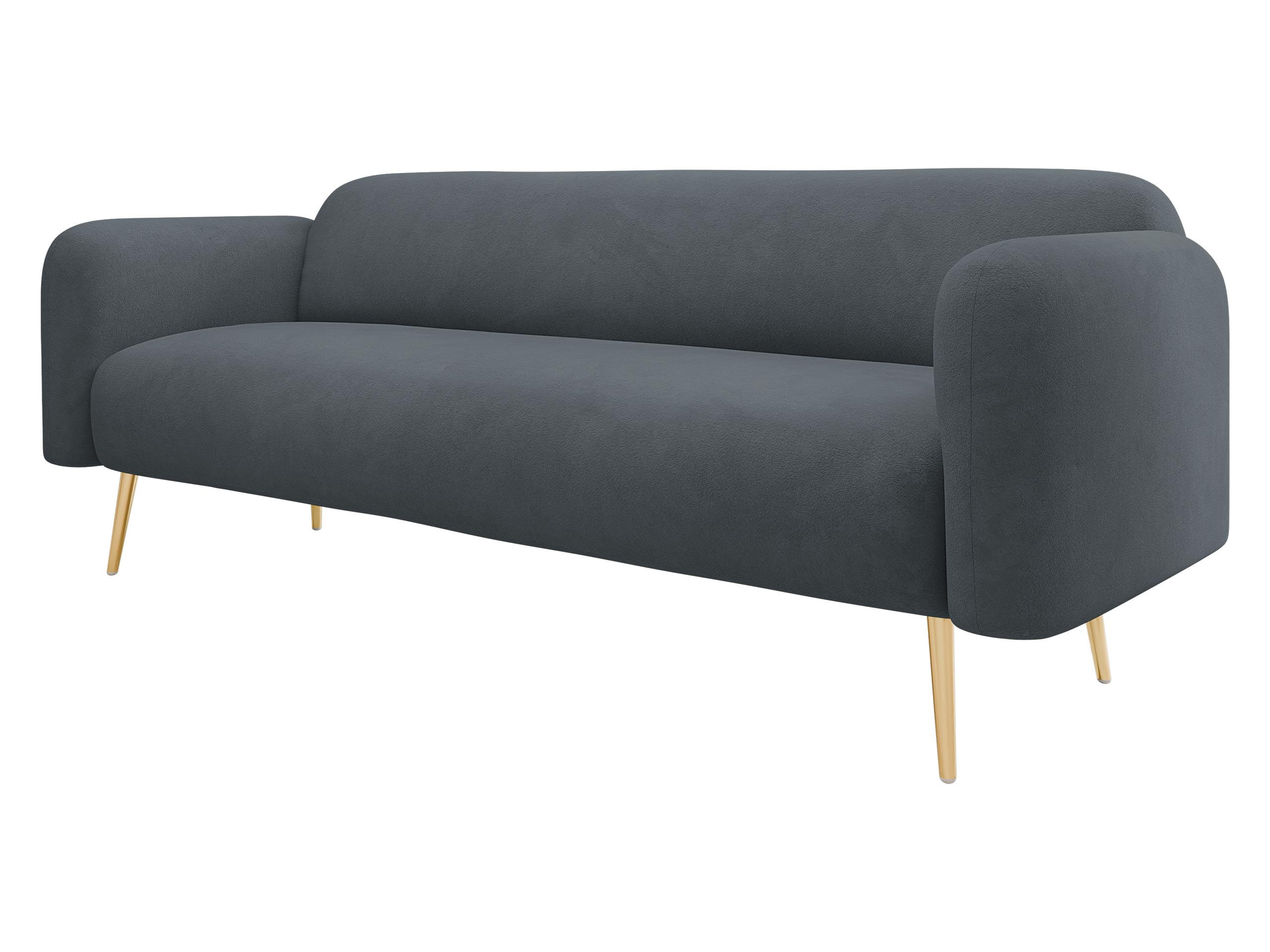 SOFA Nami 3 - Dunkelgrau/Goldfarben, Holz/Textil (204/75/71cm) - MIRJAN24