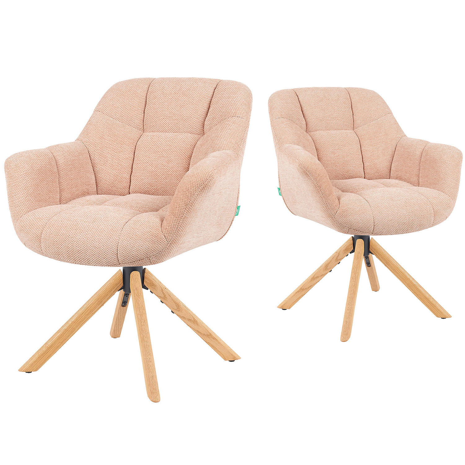 DREHSTUHL Mika-Nea - Honigeiche/Rosa, Eichenholz/Holz (65/81/66cm) - DUBI Möbel