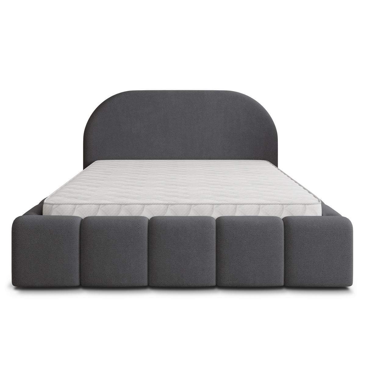 POLSTERBETT FLUSSO 200x200 cm mit Bettkästen - Graphitfarben - Graphitfarben, Holz (200/200cm) - MASSENO