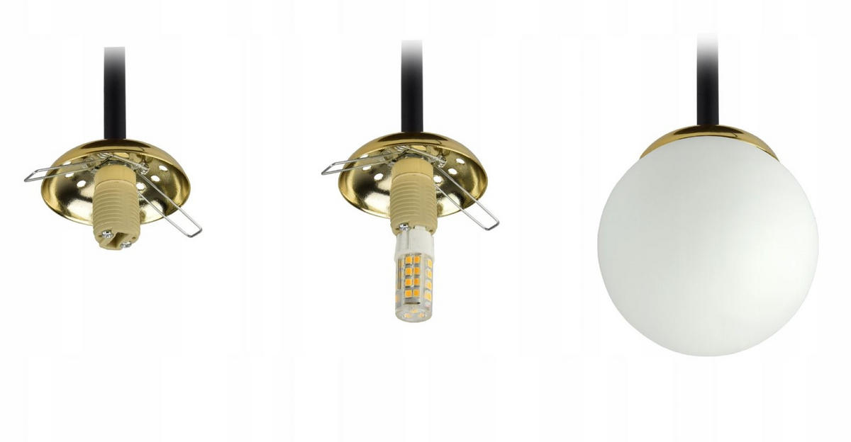 PENDELLEUCHTE Milano Spot - Goldfarben/Schwarz, Glas/Metall (45/45/40cm) - kiki design