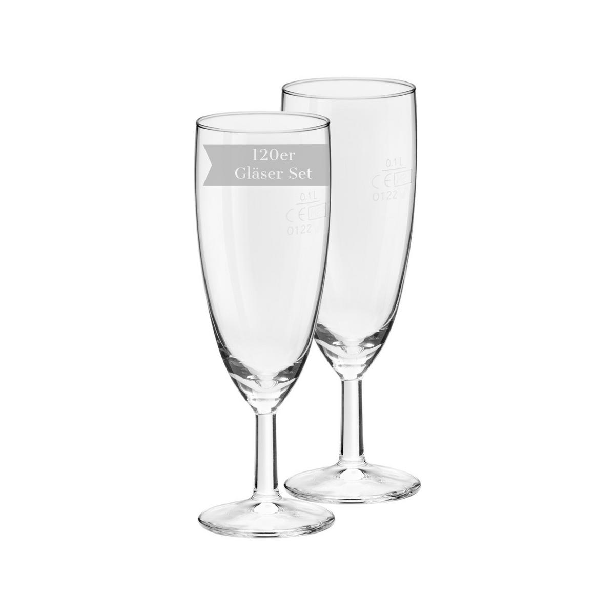 SEKTGLÄSER GEEICHT Royalty transparent 0,1 l 120er Set - Transparent, Glas (0.16L) - Van Well