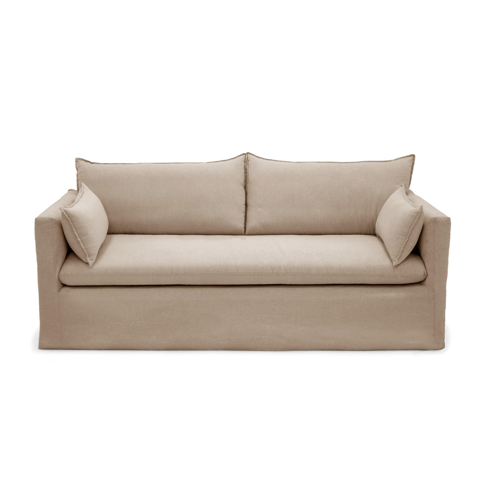 SOFA 3-SITZER Leinen und Baumwolle Taupe 206cm - Taupe, Textil (206/93/89cm) - Sia Home
