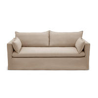 SCHLAFSOFA GERADE Leinen und Baumwolle Taupe 206cm - Taupe, Textil (206/93/89cm) - Sia Home
