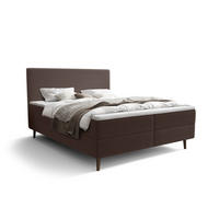 BOXBETT NARA mit Matratze H3, Bonell und Topper 180x200 POSO 004 - Braun, Textil (180/200cm) - Bedante