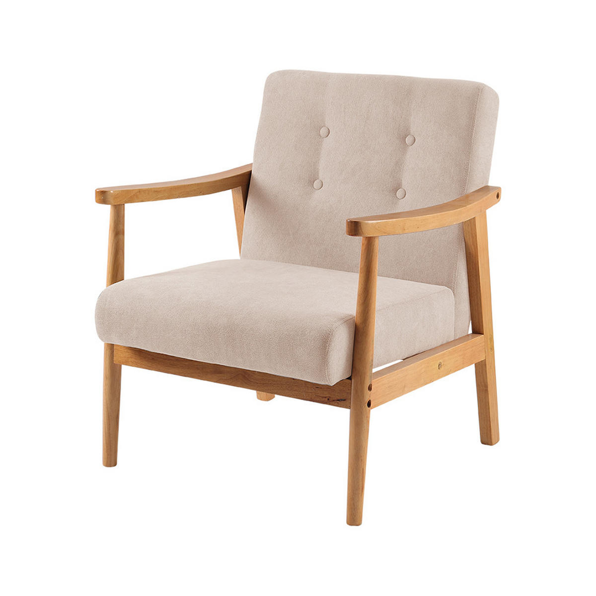 POLSTERSESSEL 74/70/81 cm Armlehnen Holzrahmen Leinen Beige - Beige, Holz/Textil (74/81/70cm) - Livingandhome