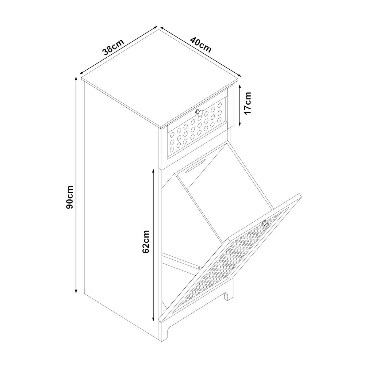 WÄSCHESCHRANK Karlsøy - Weiß, Holzwerkstoff (38/90/40cm) - [en.casa]