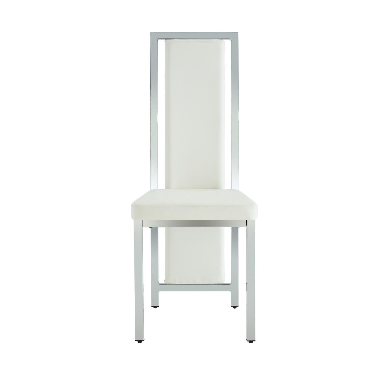 STUHL-SET DE-36611 4 Stück mit PU-Bezug und Metallrahmen Weiß - Weiß, Metall (42.7/109/44cm) - ComfortXL