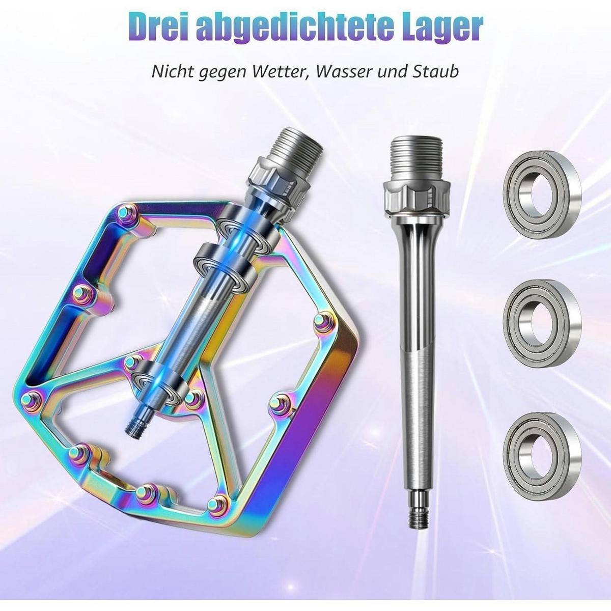 FAHRRADPEDALE 9/16 Zoll Aluminiumlegierung bunt 2-teiliges Set - Multicolor, Metall (13/1.5/23cm)