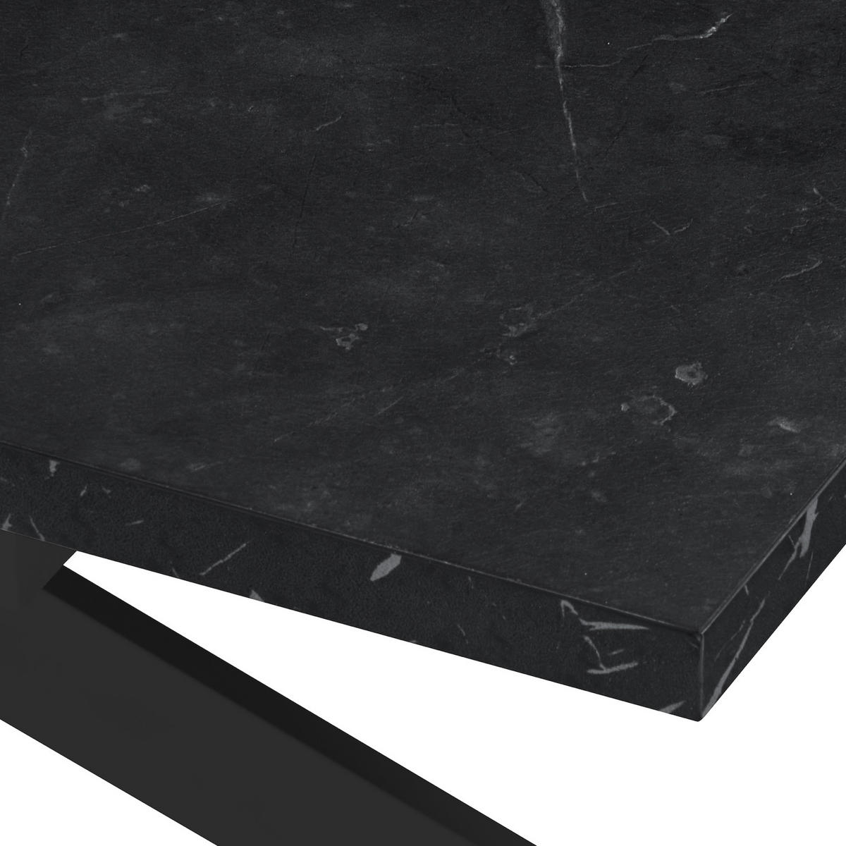 ESSTISCH LARS 120-160/80/76 cm Marmor-Schwarz - Anthrazit/Schwarz, Holzwerkstoff/Metall (80/120/76cm) - B&D Home
