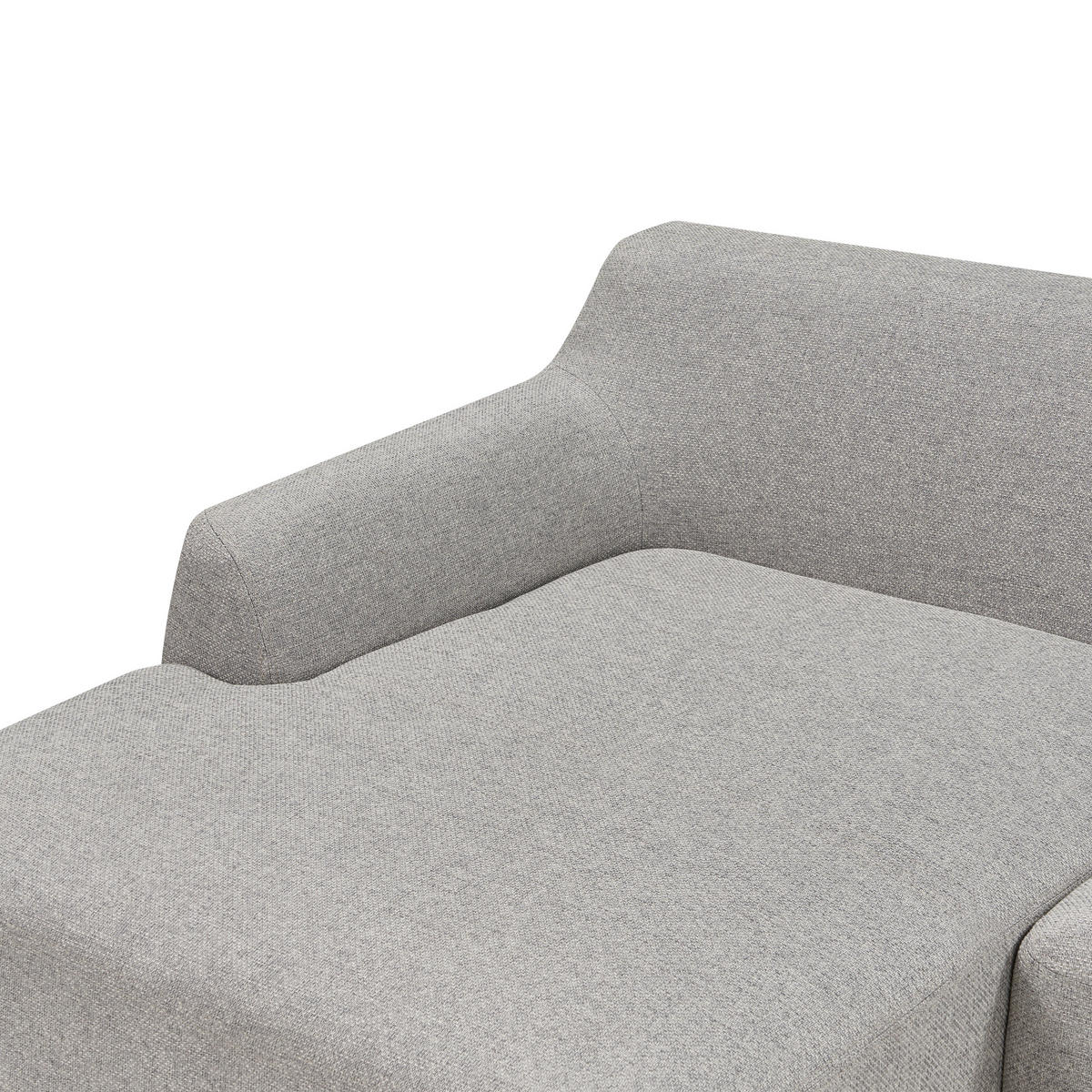 ECKSOFA 3-Sitzer Stoff Hellgrau rechtsseitig Sosjo - Hellgrau, Textil (251/132cm) - Beliani