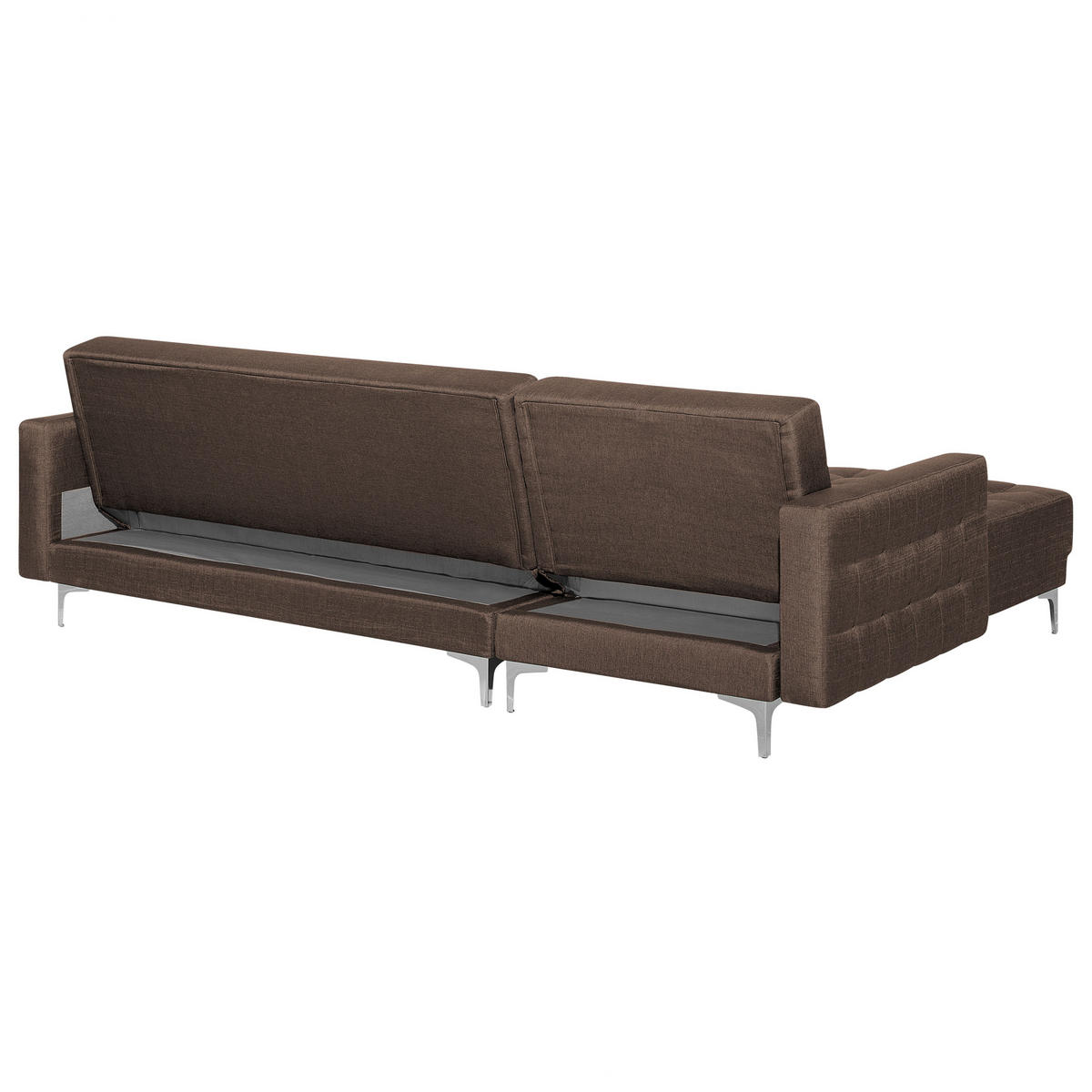 4-SITZER-ECKSOFA Polyester Braun linksseitig Aberdeen - Dunkelbraun, Textil (267/168cm) - Beliani