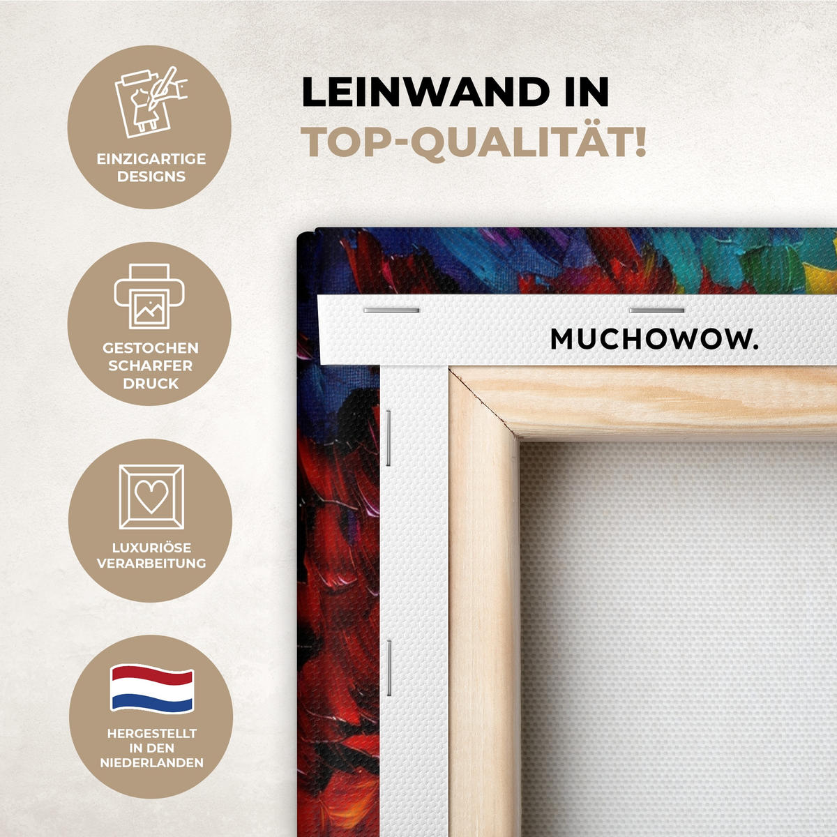 LEINWANDBILD 2er Set Baum - Farbenfroh - Malerei-Look - Abstrakt 160x120 cm - Multicolor, Textil (160/120cm) - MuchoWow