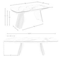 ESSTISCH Ovaler ausziehbarer Esstisch in Fassform aus Porzellan-Marmor, metallisch sandfarbenem Stahl und Nussbaumholz Ø180/100/76 cm - Sandfarben/Walnussfarben, Keramik/Holz (100/180/76cm) - ANGEL CERDA