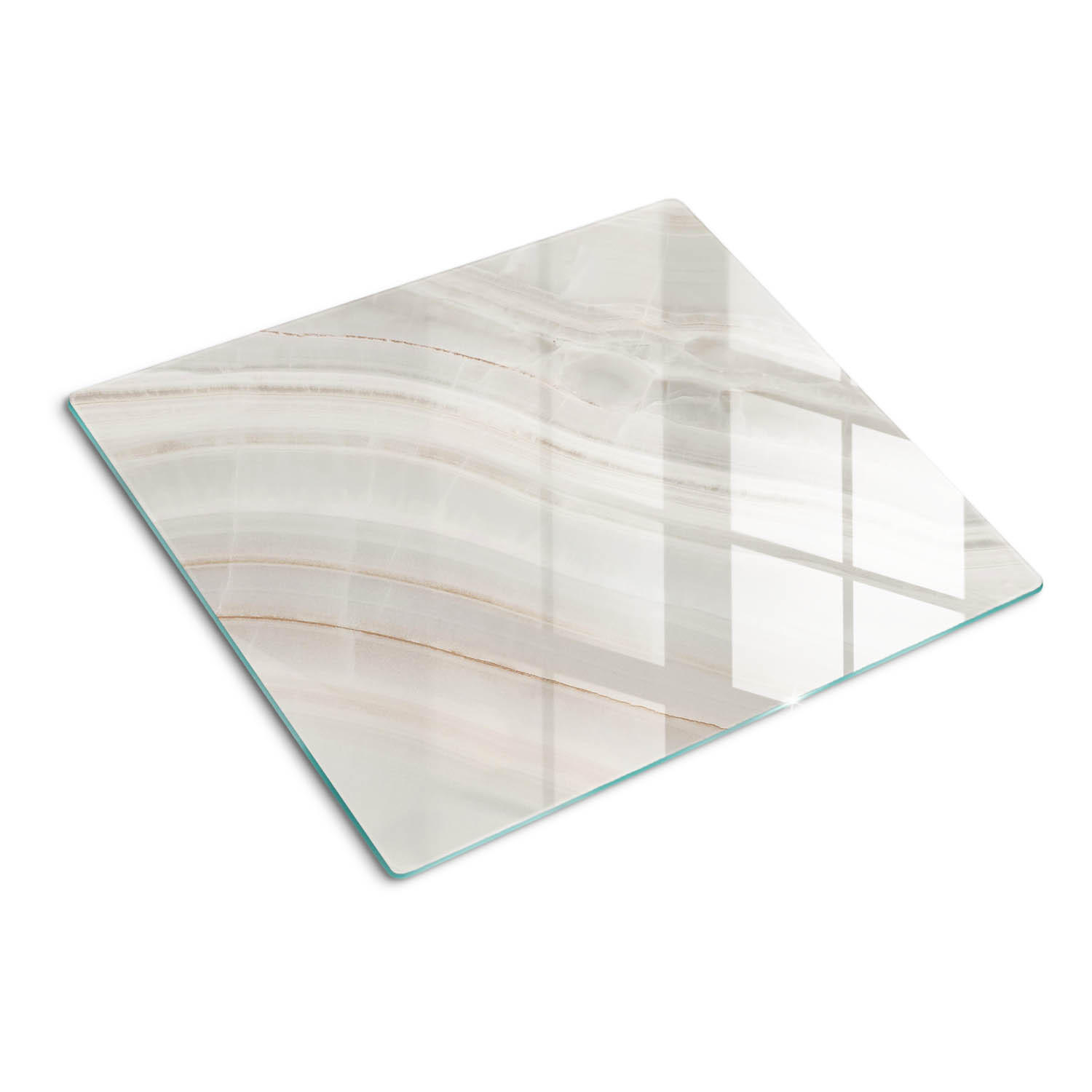 GLASPLATTE 60x52 cm Marmorstruktur - Gelb, Glas (60/0.4/52cm) - TULUP