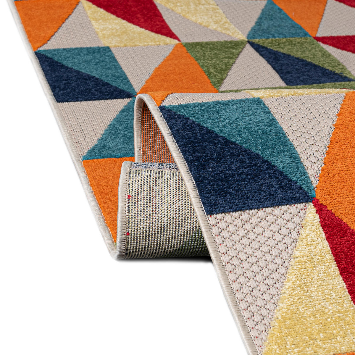 TEPPICH Outdoor Bunte Geometrisch Kurzflor Rechteckig - 120x170 cm - Dunkelblau, Textil (120/170cm) - Mazovia