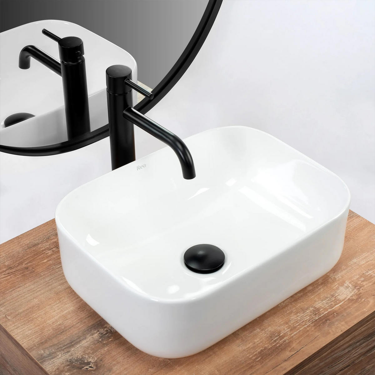 AUFSATZWASCHBECKEN Rea Demi Mini White - Weiß, Keramik (31/14/40.5cm) - REA
