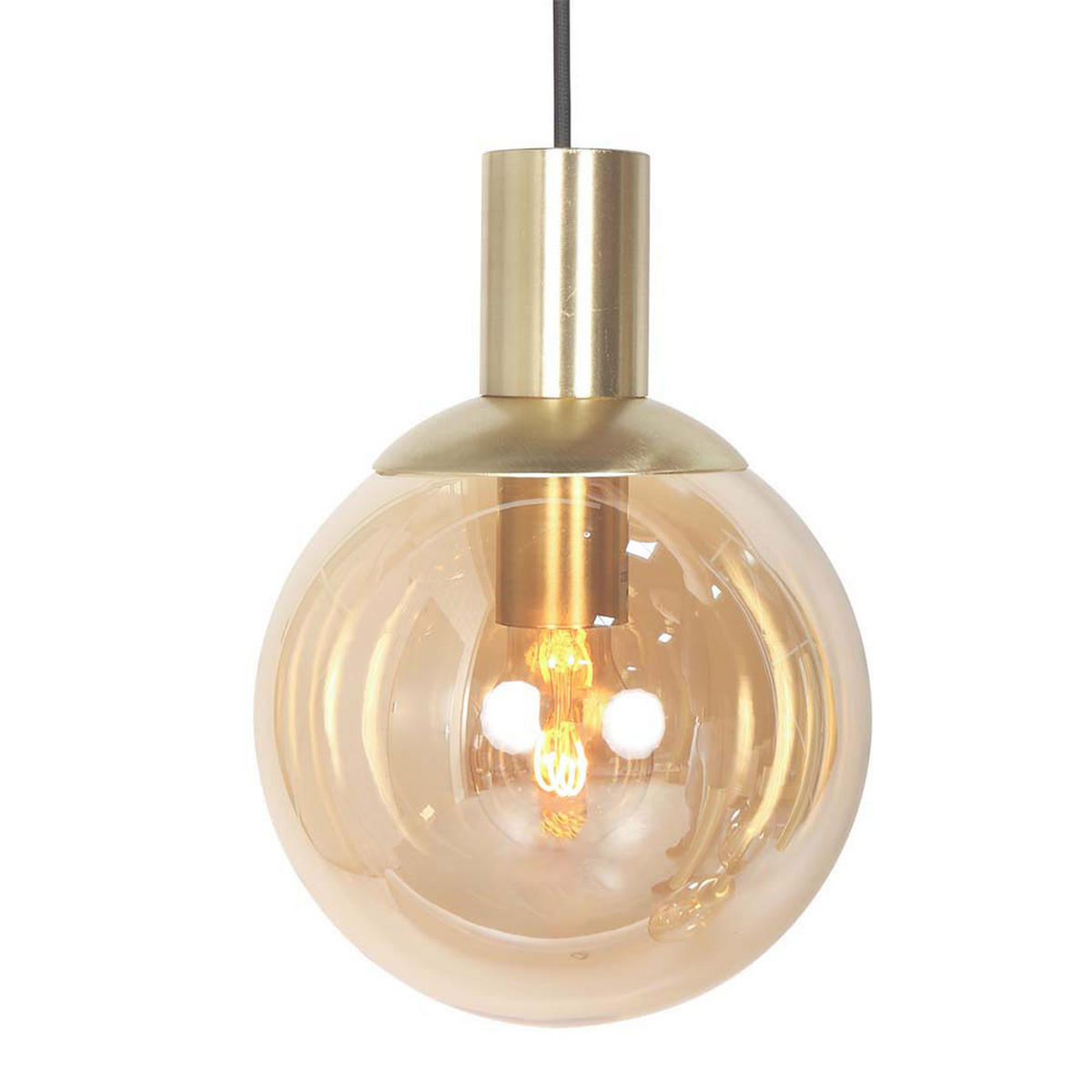 LED HÄNGELEUCHTE Bollique Messing Bernstein - Messingfarben, Glas (60/60/350cm)