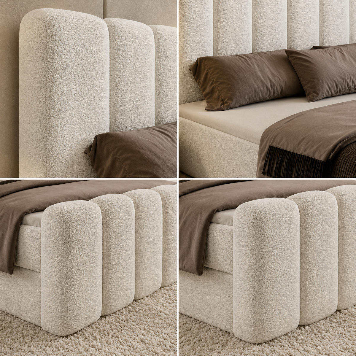 BOXBETT Nola mit Topper Weiß 180x200 - Weiß, Textil (200/180cm)