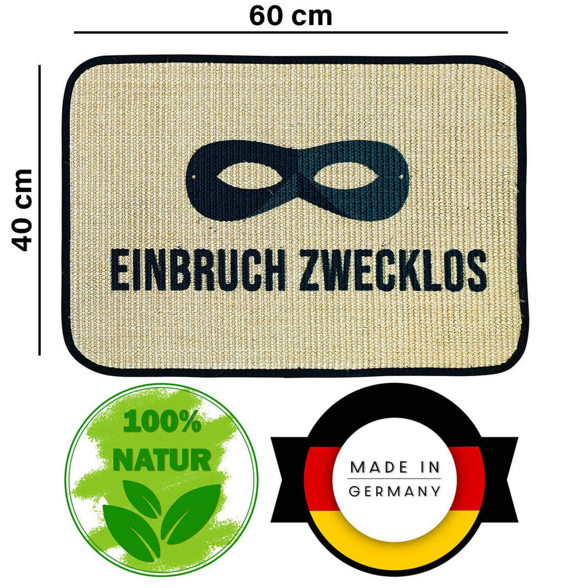 FUSSMATTE ECO-SISAL - Anthrazit, Textil (40/60cm) - WohnDirect