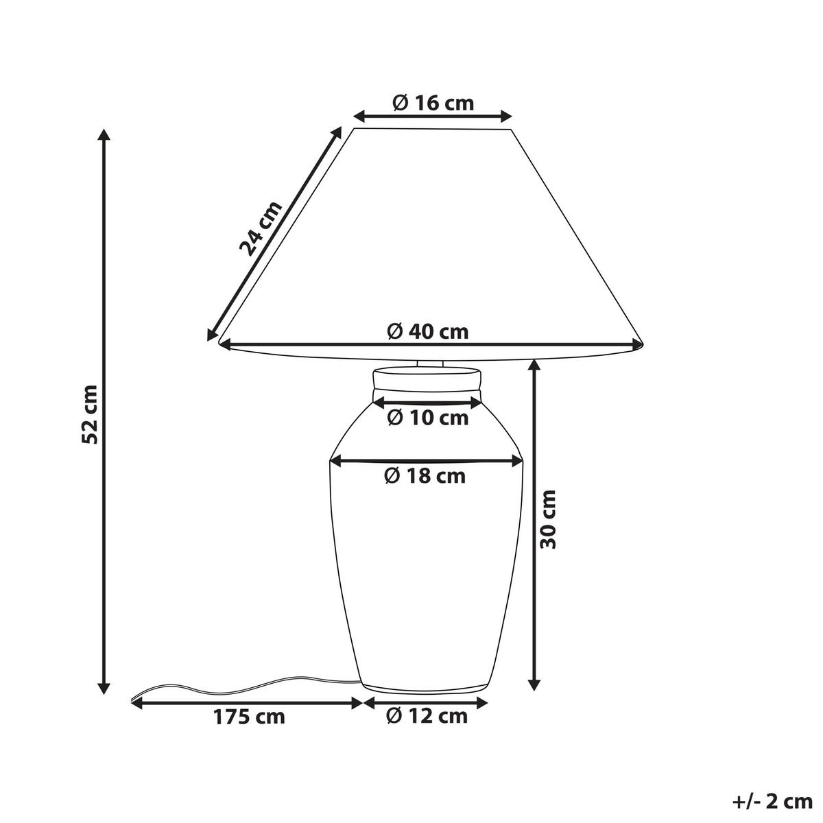TISCHLAMPE Rodeiro 40/40/52 cm - Orange, Keramik (40/40/52cm) - Beliani