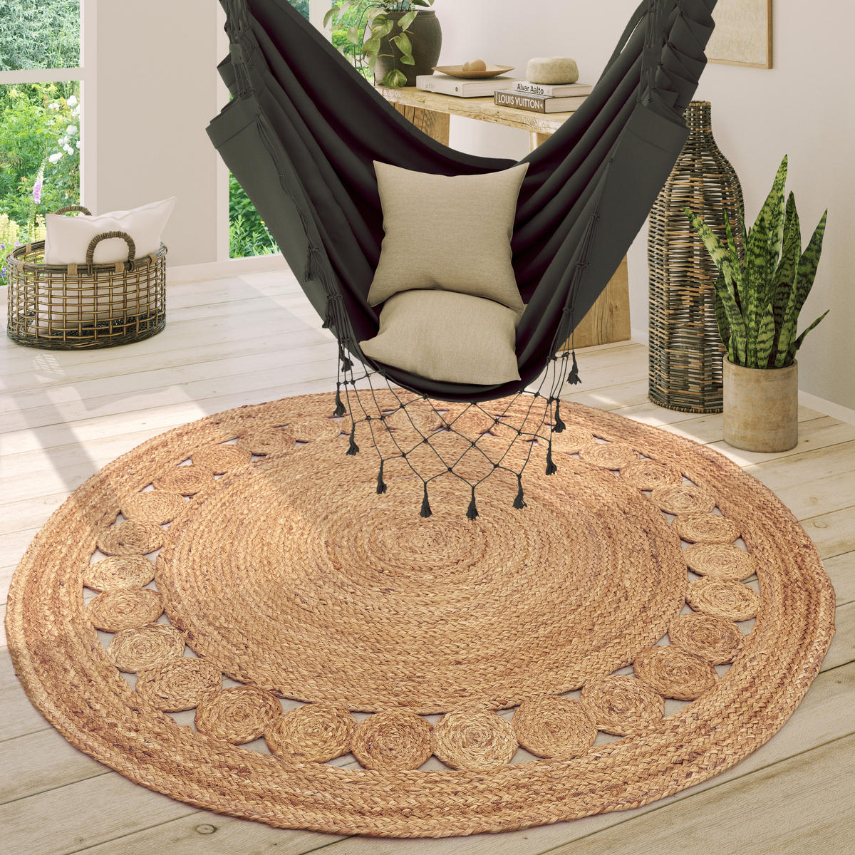 HOCHFLORTEPPICH 80/80 cm Viborg 593 - Naturfarben, Textil (80/80cm) - Paco Home
