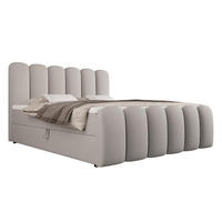 BOXBETT CUDDLE 120x200 cm in Hellgrau, Bettkasten, Topper, Velvet-Stoff - Grau, Holz/Textil (120/200cm) - EMLAR Home
