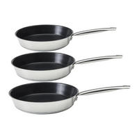 PFANNENSET Santiago 3-teilig Edelstahl Silber 20/24/28 cm - Silberfarben, Metall - Brabantia