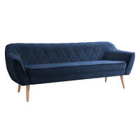 SOFA Skand 3 - Naturfarben/Dunkelblau, Holz/Textil (180/75/74cm) - MIRJAN24