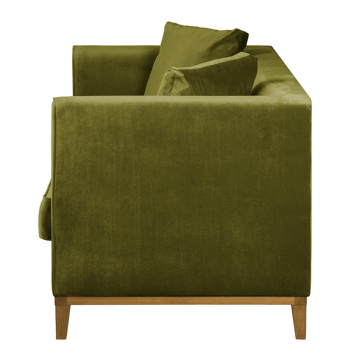 3-SITZER SOFA - Olivgrün, Eichenholz/Textil (201/79/82cm) - home24