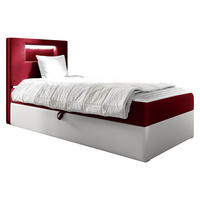 BOXBETT Gold Junior 1, Seite zum Öffnen des Bettkastens: Links - Rot/Weiß, Holz (100/200cm) - MIRJAN24