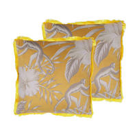 DEKOKISSEN 2er-Set Gelb 45/45 cm Manju - Gelb, Textil (45/45cm) - Beliani