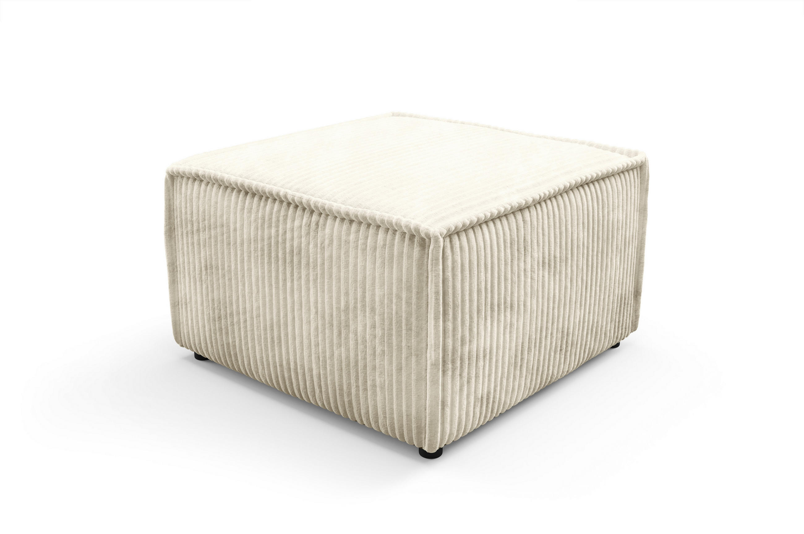 POLSTERHOCKER TESSO Modern Sitzhocker, Fußhocker Creme - Creme, Holzwerkstoff/Kunststoff (76/41/76cm) - MASSENO