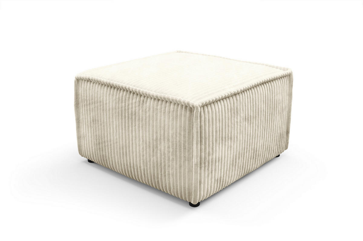 POLSTERHOCKER TESSO Modern Sitzhocker, Fußhocker Creme - Creme, Holzwerkstoff/Kunststoff (76/41/76cm) - MASSENO