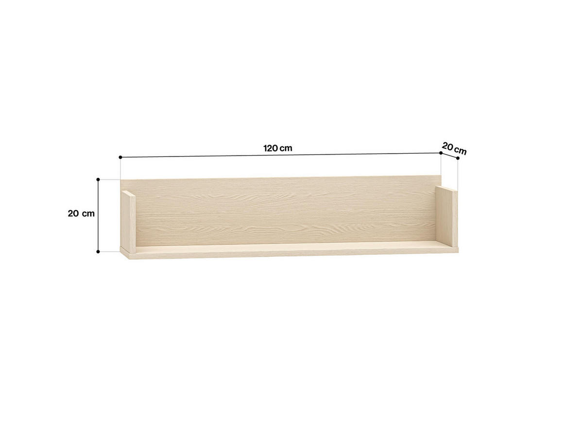 WANDREGAL MEVEL Beige 90x20x20 cm - Beige, Holzwerkstoff (90/20/20cm) - FURNLUX