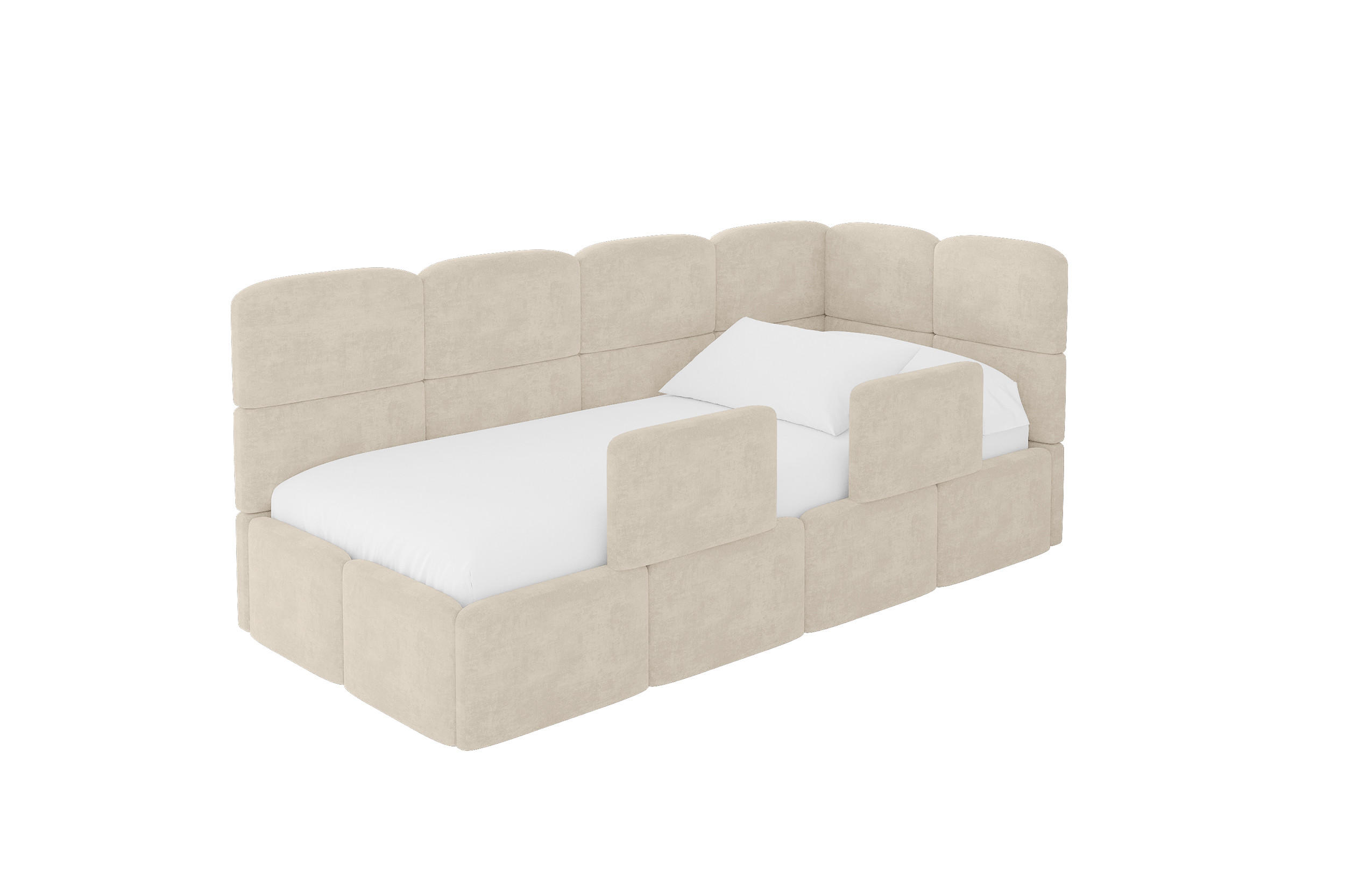 ALTDECOR JEDNOLŮŽKOVÁ POSTEL pro mládež s úložným prostorem, vlevo - KIVY 100x200 béžová