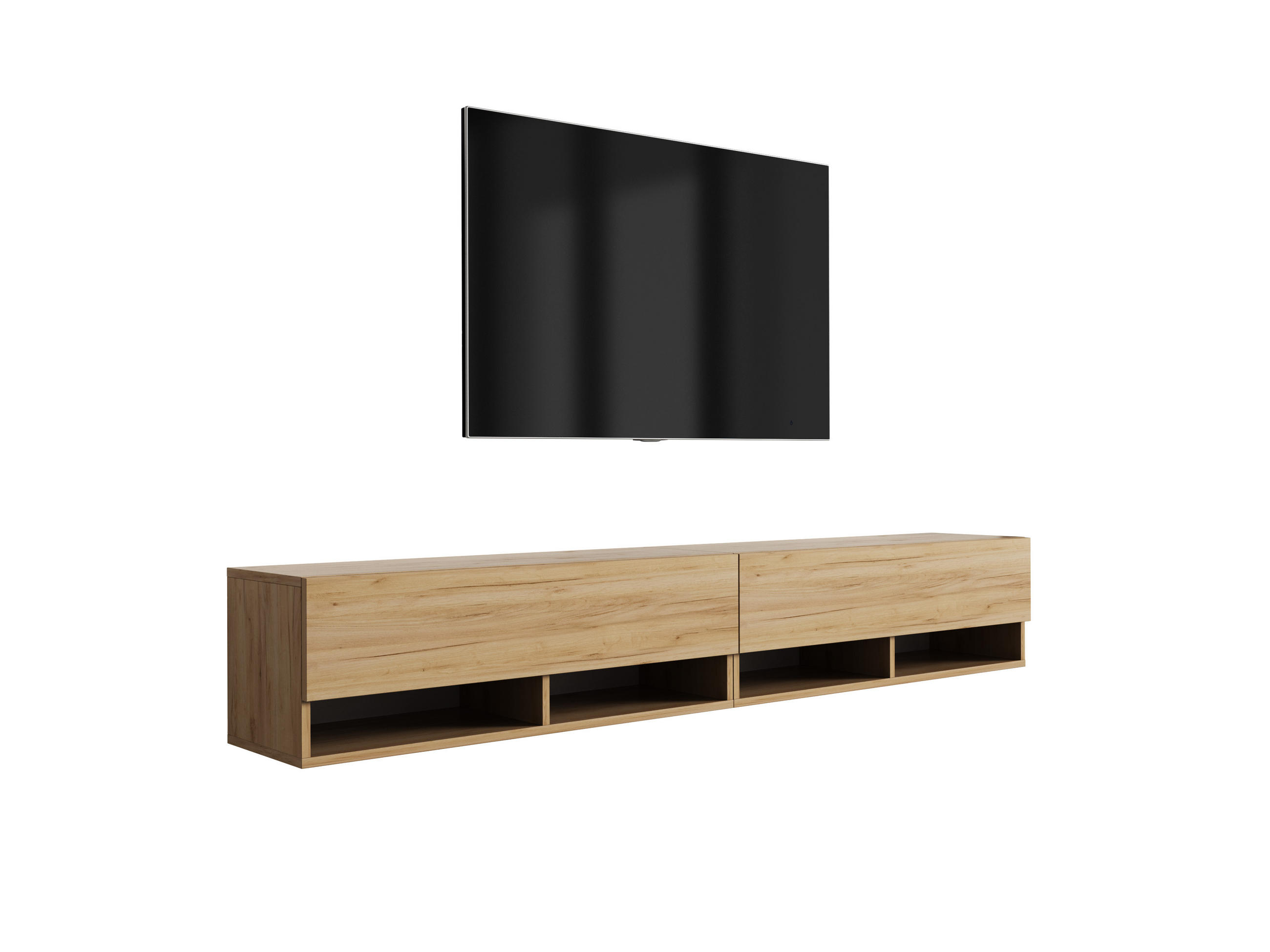 TV-LOWBOARD 200 (2 x 100) cm Eiche Craft, 200 × 32 × 34 cm - Braun, Holzwerkstoff (200/33.6/32cm) - 3XE LIVING