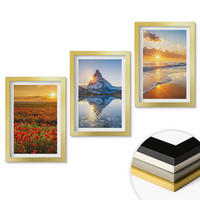 WANDBILDER 3er Set - 20x30 cm Goldrahmen - Landschaften aus Bergen und Meeren im Westen - Goldfarben, Kunststoff (20/30cm) - ArtPrintCave