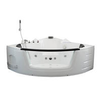 WHIRLPOOL LAGUNA L KOMPAKT - mit Glasscheibe, 140 x 140 cm - Weiß, Keramik (140/65/140cm) - Home Deluxe