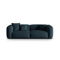 SOFA modular Martina aus strukturiertem Stoff jeansblau 3 Sitzplätze - Blau, Textil (106/75/240cm) - Micadoni