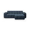ECKSOFA rechts Kendal aus strukturiertem Stoff marineblau 4 Sitzplätze - Blau, Textil (173/256cm) - Micadoni