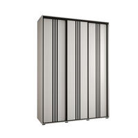 SCHWEBETÜRENSCHRANK 235,2/170/60 3-türig - Schwarz/Weiß, Holz/Metall (170/235/60cm) - Abiks Möbel