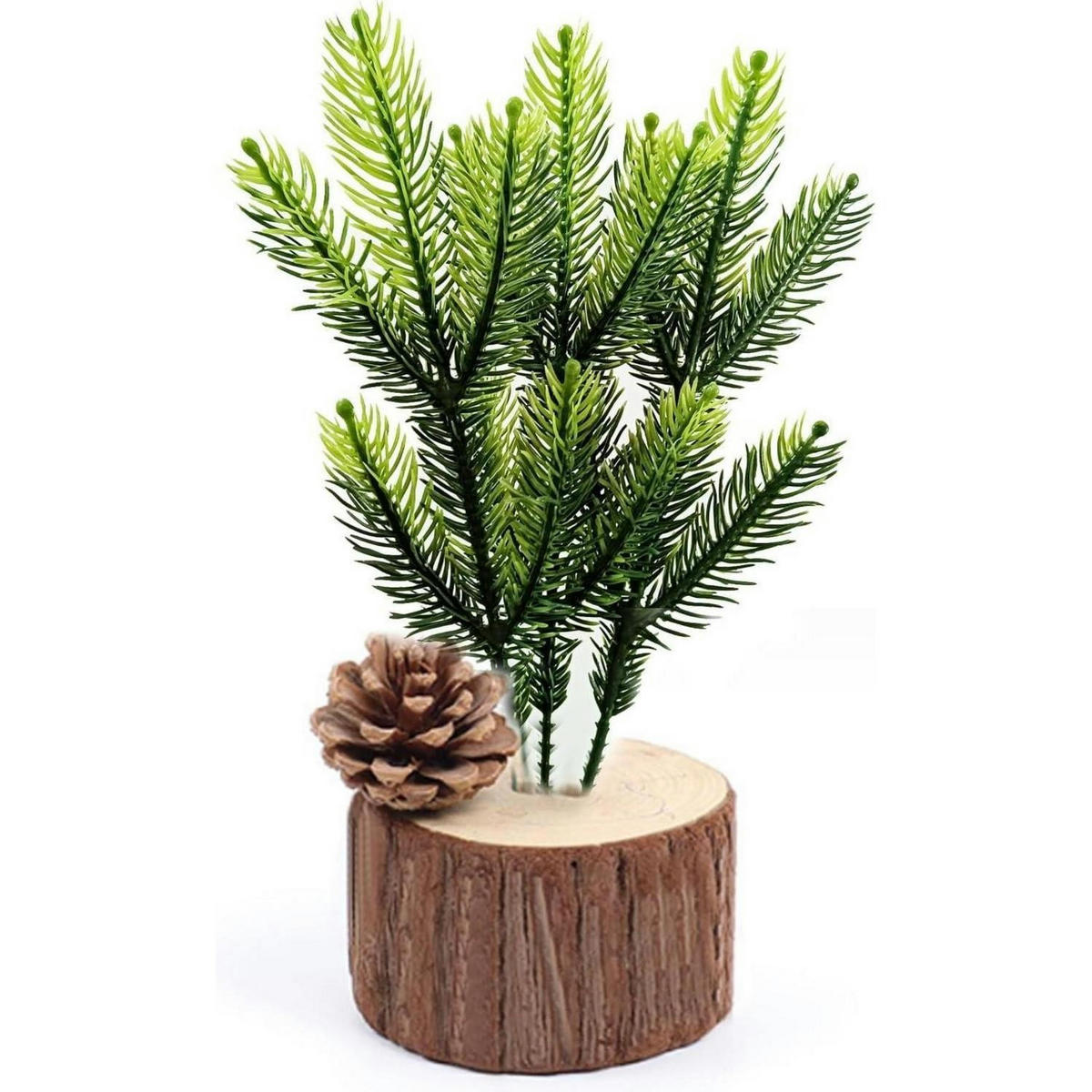 KÜNSTLICHE Tannenzweige 30 Stück Set Grün - Grün, Kunststoff (9cm)