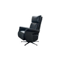 RELAXSESSEL NAMA Schwarz Leder Relaxfunktion - Schwarz, Leder/Metall (78/111/86cm) - KAWOLA