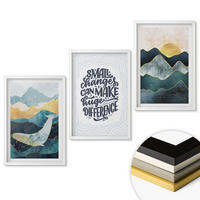 WANDBILDER 3er-Set - 40x60 cm Weißer Rahmen - Abstrakte Berginspiration - Weiß, Kunststoff (40/60cm) - ArtPrintCave