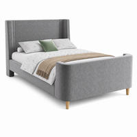 KINDERBETT Schlittenbett 90x200 cm Samt Grau - Grau, Holz (90/200cm) - Meubliv