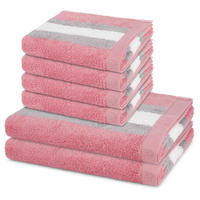 FROTTIERSET Harmony 6-teilig - Rosa, Textil (50/100cm) - Ross