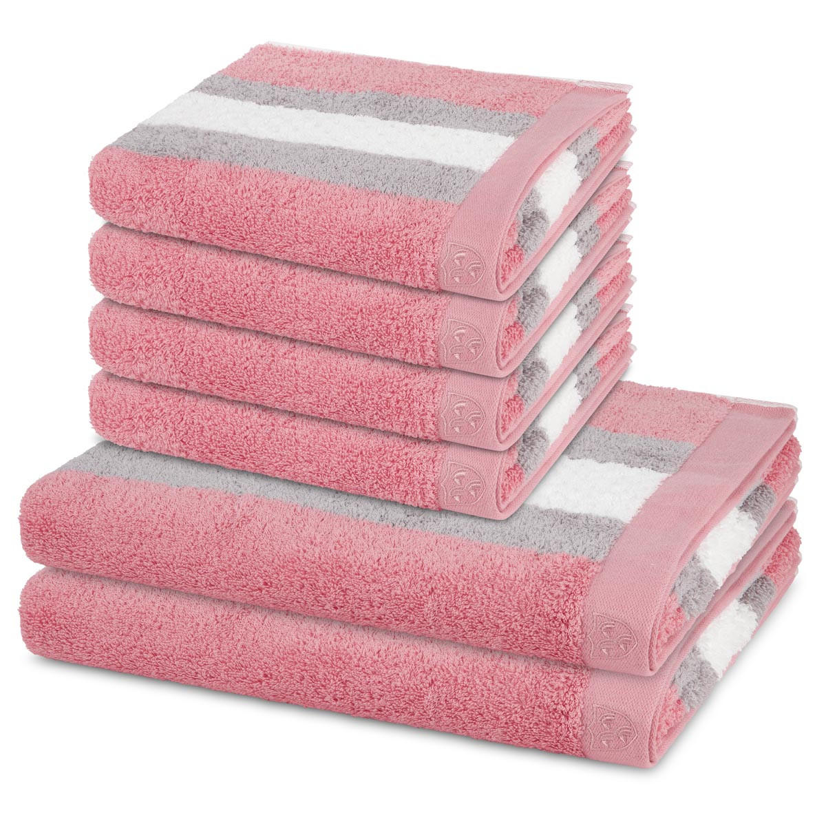 FROTTIERSET Harmony 6-teilig - Rosa, Textil (50/100cm) - Ross