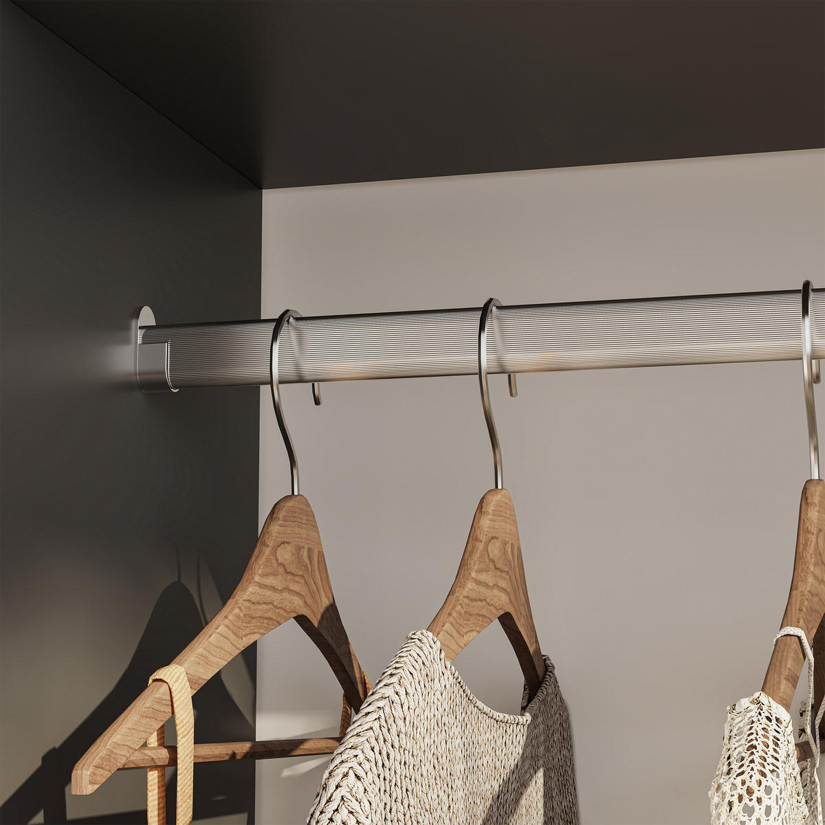 KLEIDERSCHRANK Nesbyen - Anthrazit, Holzwerkstoff/Kunststoff (90/126/30cm) - [en.casa]