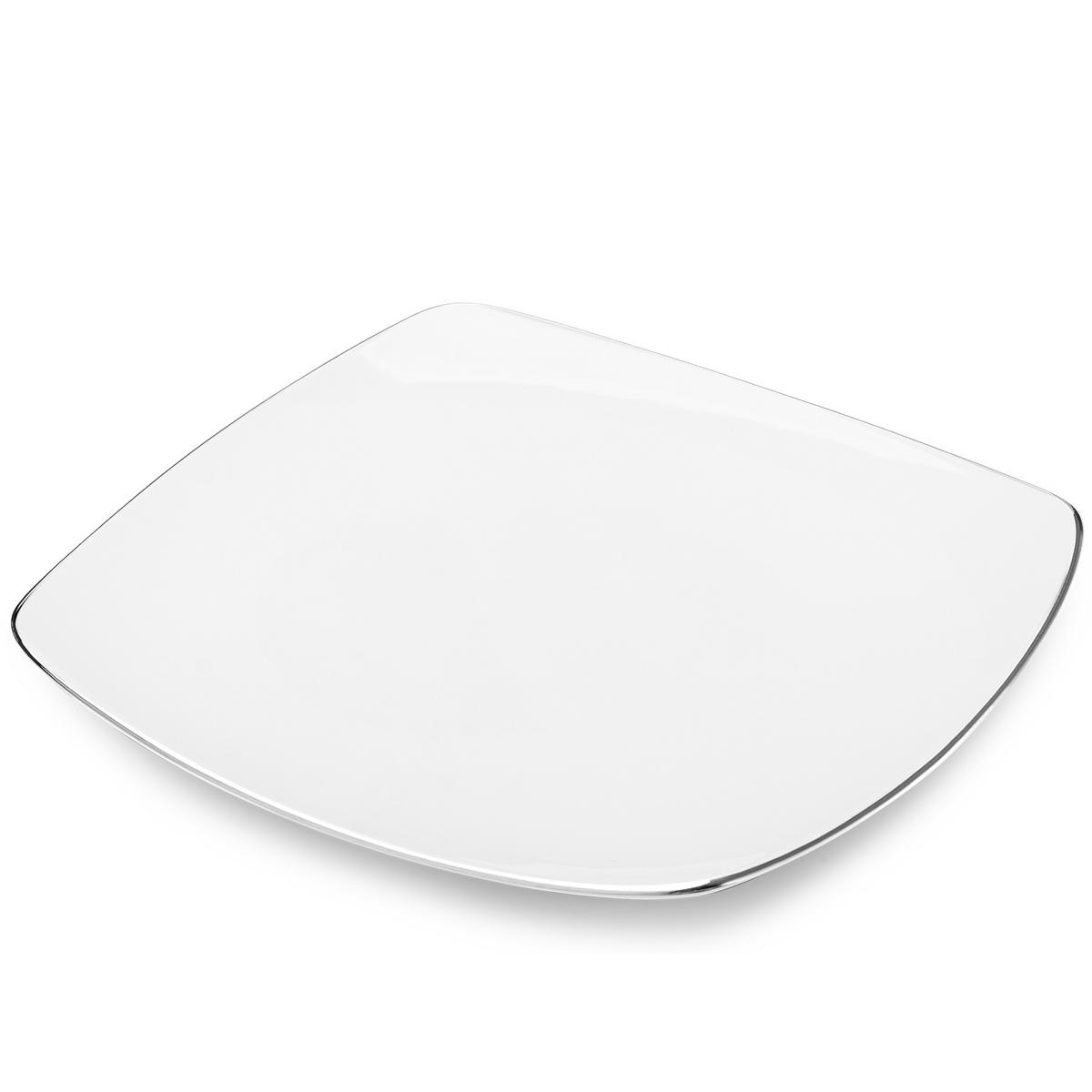 SPEISETELLER CARLINA 6-tlg - Silberfarben/Weiß, Keramik (25.5cm) - KONSIMO®